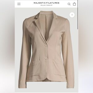 MAJESTIC FILATURES Soft Touch Two-Button Blazer in Desert